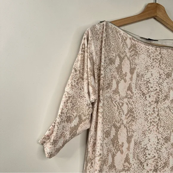 Armani Exchange Snake Skin Print Tunic Dress Zip Neckline - Picture 4 of 6